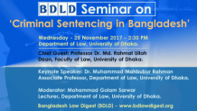 BDLD seminar on Criminal Sentencing in Bangladesh